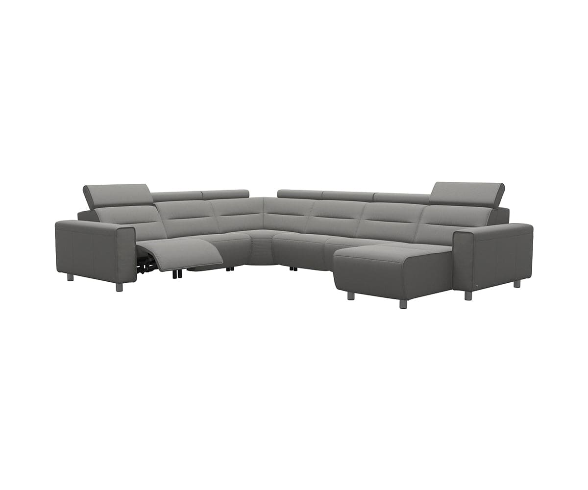 Stressless® Emily Leather Power Reclining Sectional - Large