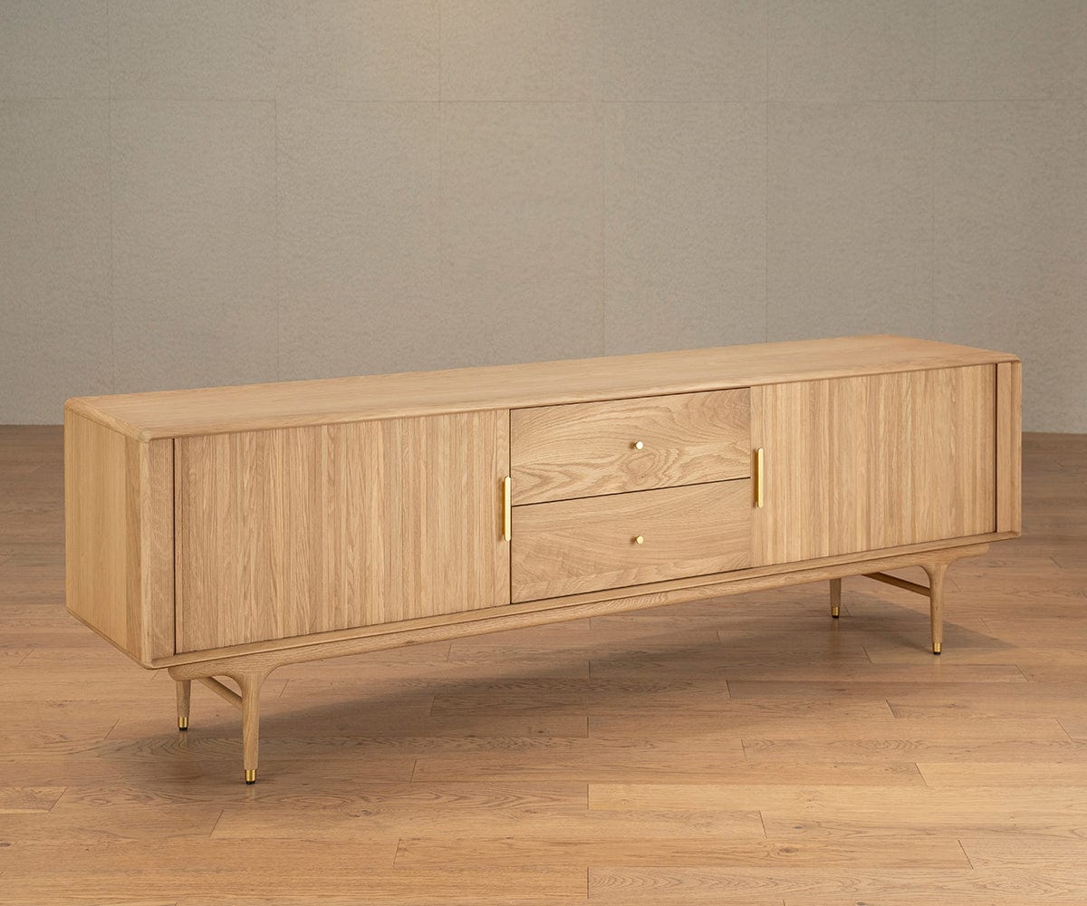Hendrick 79" Media Stand  - White Oak