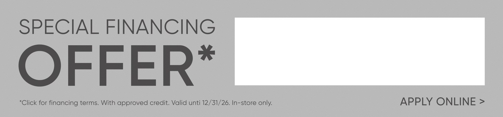Special Financing Offer for Wells Fargo financing