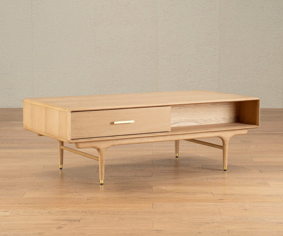 Hendrick Storage Coffee Table  - White Oak